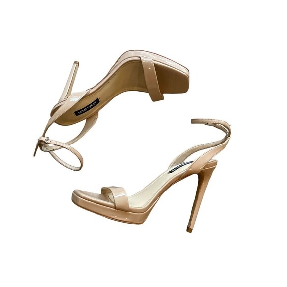 NINE WEST Zadie Stiletto heel Square Toe Ankle-Strap Sandals in Beige size 7 NWT - Picture 7 of 10